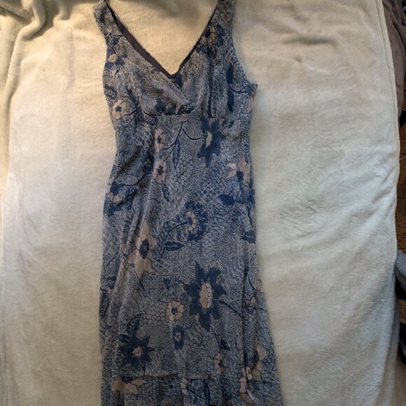 WOMEN'S DRESS Jonathan Martin Studio 14 Floral Long Blue Tank Top Straps Flowy S - Picture 1 of 7